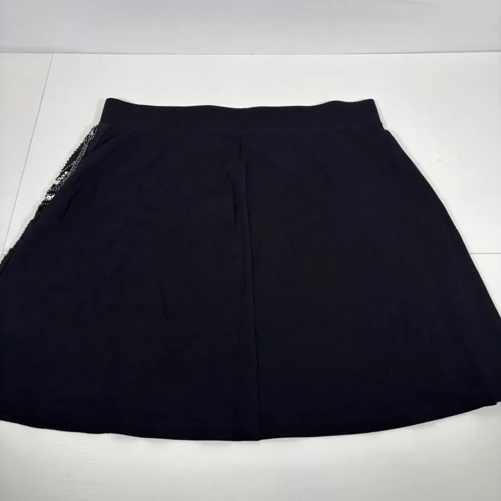 Torrid Black Mini Skirt with Silver Beads and Sequins Size Large JJ0695